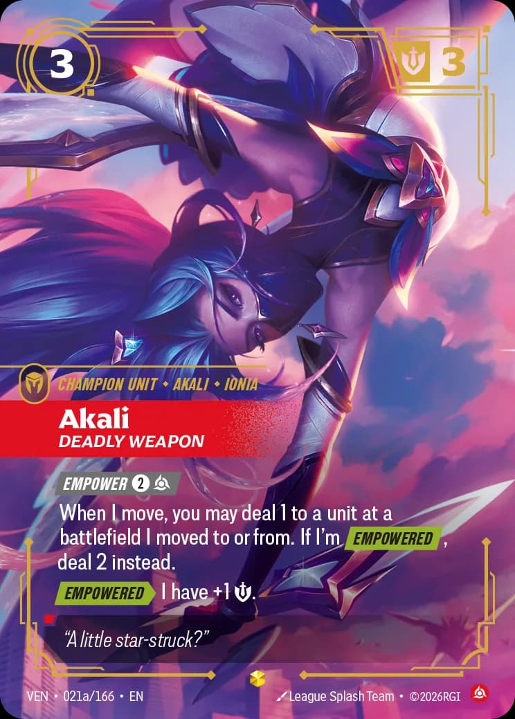 Akali, Deadly Weapon (Alternate Art)